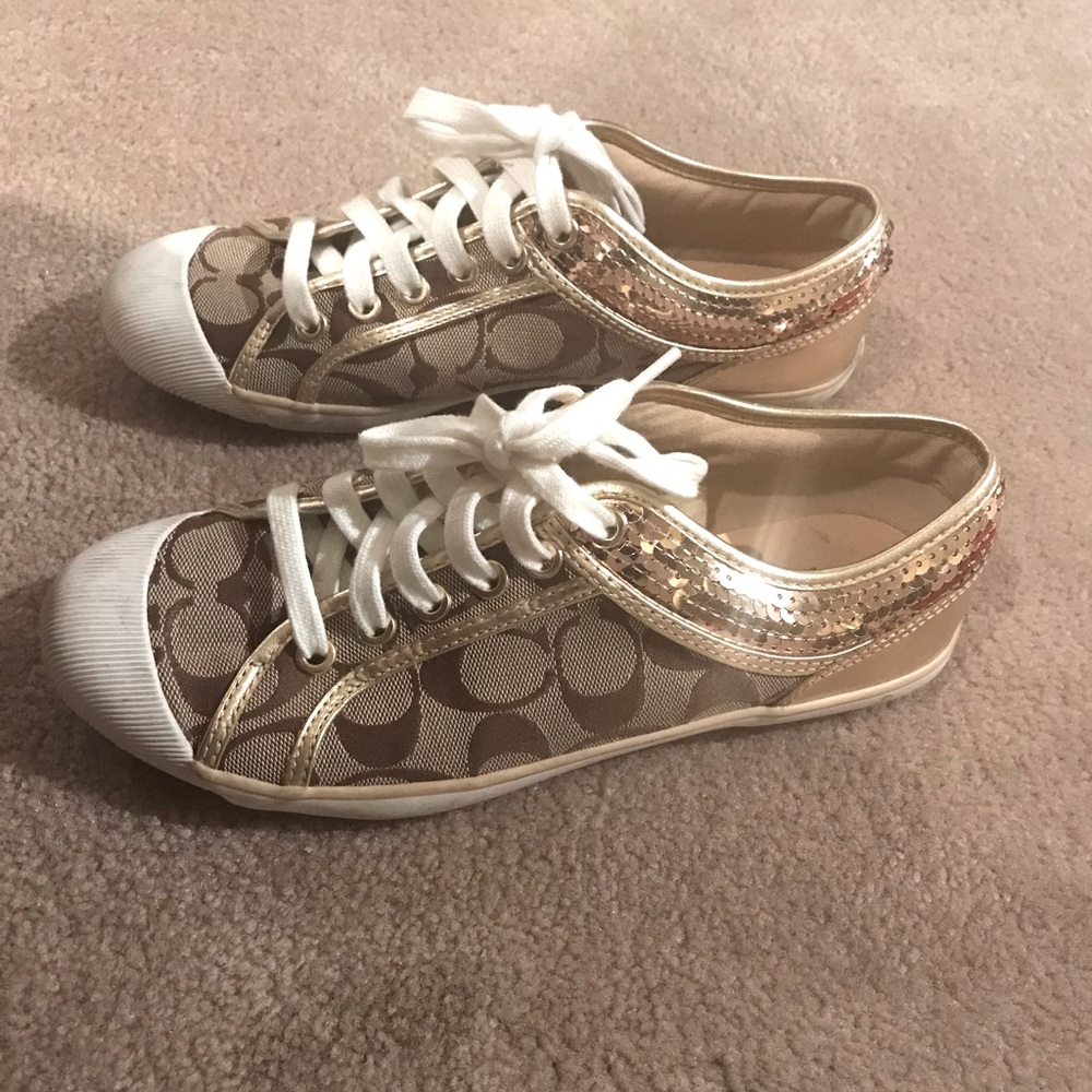 Coach gold shoes